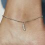 Feather Anklet For Positivity Silver Or Gold Vermeil, thumbnail 1 of 5