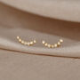 Curved 9ct Gold Stud Earrings With Cubic Zirconia, thumbnail 2 of 4