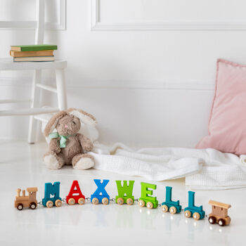 Personalised Colourful Christening Name Train, 11 of 12