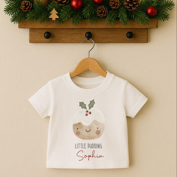 Personalised Kids Christmas T Shirt / Top Christmas Pudding, 2 of 5