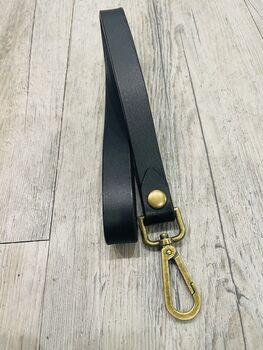 Personalised Black Leather Lanyard, Loop ID Lanyard, 9 of 12