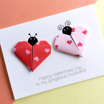 Personalised Love Bug Origami Valentines Day Card, 3 of 5