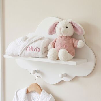 Personalised Baby Girl Bunny And Bathrobe Hamper, 2 of 7