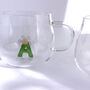 G Decor Handmade Monogram Glass Florist Personalised Alphabet Letters 3D Tea And Coffee Mugs – A To Z, thumbnail 4 of 4
