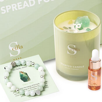 Jade Anxiety Bracelet And Crystal Candle Gift Set, 2 of 11