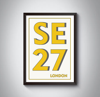 Se27 West Norwood, London Postcode Typography Print, 4 of 6