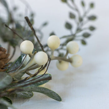 White Berry Candle Ring With Frosted Leaves, 4 of 6
