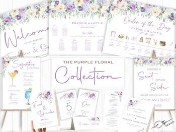 Wedding Table Plan Purple And White Floral, 6 of 6