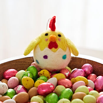 Felt Chick In Egg Hanging Decoration, 2 of 2