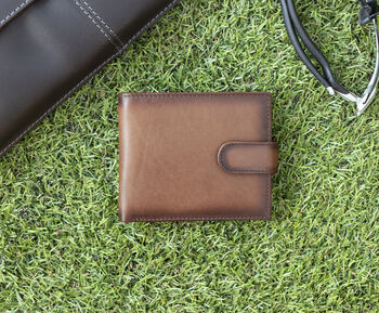 Personalised English Hide Leather Brown Wallet Trifold, 10 of 12