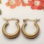 Huggie Hoop Gold/Rose Plated Sterling Silver Earrings, thumbnail 2 of 11