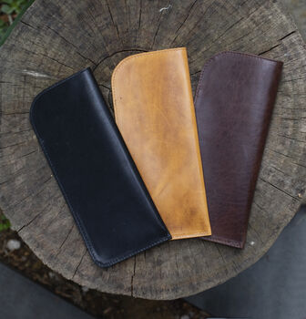 Luxury Leather Single Glasses Spectacle Pouch Gift Boxed Personalised, 3 of 9