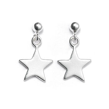 Sterling Silver Star Earrings, 4 of 7
