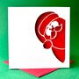 Papercut Santa Christmas Card, thumbnail 1 of 4