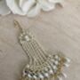 White Pearl Gold Plated Pearl Passa/Jhumar Headpiece, thumbnail 5 of 6