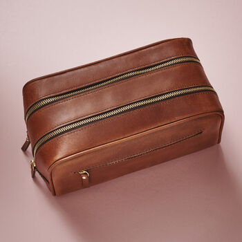 Personalised Leather Washbag, 6 of 12