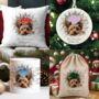 Personalised Christmas Yorkshire Terrier Break Through, thumbnail 1 of 10