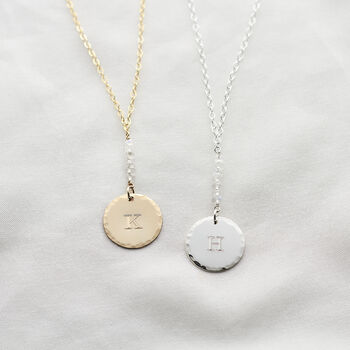 Personalised Monogram Necklace With Moonstones, 2 of 4