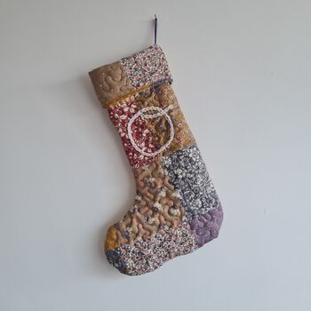 Personalised Patchwork Quilted Christmas Stocking, 2 of 5