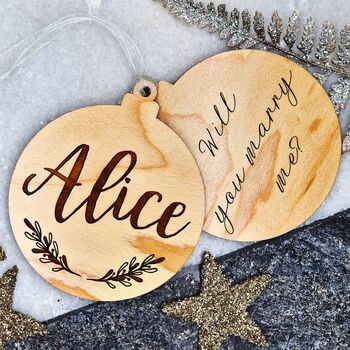 Personalised Proposal Christmas, Marry Me Decoration, 3 of 8