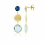 Como Blue Gemstone And Yellow Gold Vermeil Earrings, thumbnail 2 of 4