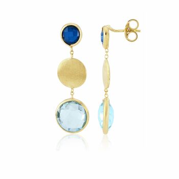 Como Blue Gemstone And Yellow Gold Vermeil Earrings, 2 of 4