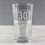 Personalised Big Age And Name Birthday Pint Glass, thumbnail 2 of 5