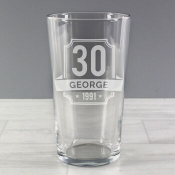 Personalised Big Age And Name Birthday Pint Glass, 2 of 5