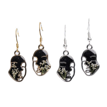 Queen Anne Lace Face Pressed Flower Earrings, 2 of 2
