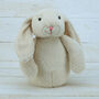 Cream Bunny Door Stop With Engraved Heart Keyring, thumbnail 8 of 9