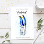 Hand Painted Penguin Couple Birthday Card For Husband, thumbnail 2 of 3