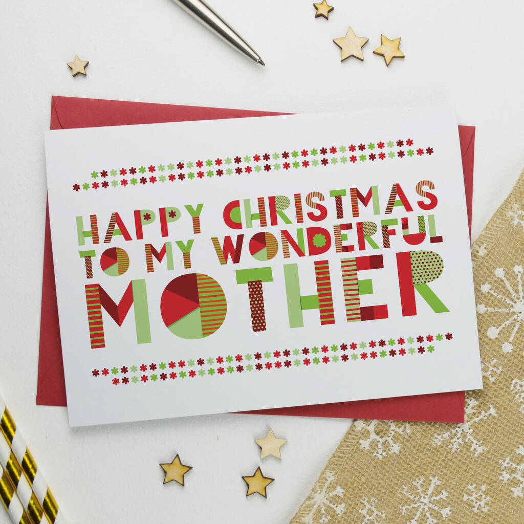 Wonderful Mum, Mummy Or Mother Christmas Card By A Is For