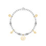 Christmas Gold Heart And Star Charm Bracelet In Flower Gift Box, thumbnail 2 of 3