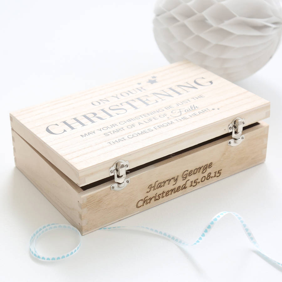 'On Your Christening' Wooden Keepsake Box By My 1st Years