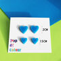 Blue Heart Acrylic Stud Earrings, thumbnail 9 of 10