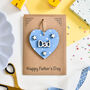 Personalised Father's Day Dad Grandad Blue Heart Card, thumbnail 2 of 2