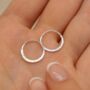 Sterling Silver Hammered Hoop Sleeper Earrings, thumbnail 1 of 6