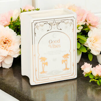 White Book Shaped Ceramic Flower Vase, 3 of 5