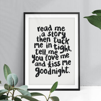 'Read Me A Story' Nursery Decor Typography Print, 5 of 5