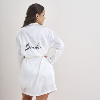 White Embroidered Bride Dressing Gown, 3 of 3