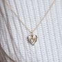 Solid 9ct Gold Textured Double Heart Pendant, thumbnail 1 of 5