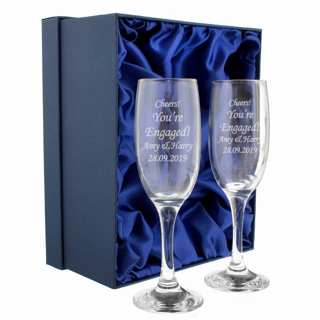 Personalised Champagne Flutes And Gift Box By Sassy Bloom As Seen On Tv |  Notonthehighstreet.com