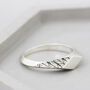 Engraved Sterling Silver Diamond Signet Ring, thumbnail 6 of 12