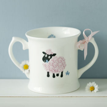 Personalised Baby Lamb Plate And Cup Bone China Set, 3 of 5