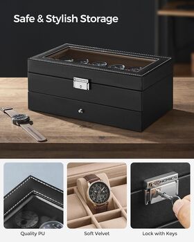 Two Tier Watches Box Case With A Drawer, 4 of 7