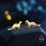 Sterling Silver Weasel Stud Earrings, thumbnail 6 of 12