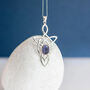 Genuine Iolite Celtic Knot Necklace In Sterling Silver, thumbnail 2 of 10