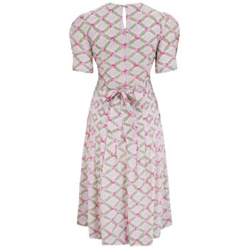 Daisy Dress In Rose Kiss Print Vintage 1940s Style, 2 of 3