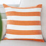 Orange And Off White Striped Raw Silk Cushion Cover, thumbnail 1 of 3