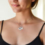Engravable Sterling Silver Heart Lock Cluster Necklace, thumbnail 1 of 6